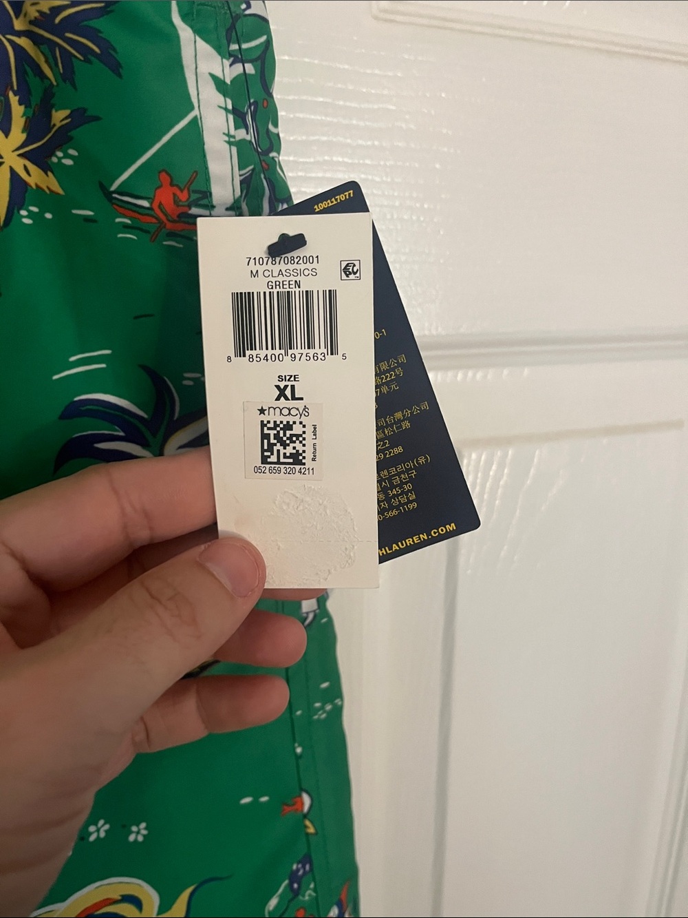 Polo by Ralph Lauren Green Tropical Print Swim Trunks NWT - Picture 2 of 3